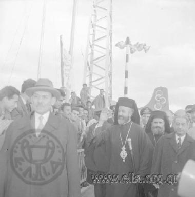 Snapshot from the arrival of the Archbishop Makarios at the Athens airport.