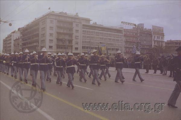 Εορτασμός της 25ης Μαρτίου: στρατιωτική παρέλαση - η Στρατιωτκή Μουσική.