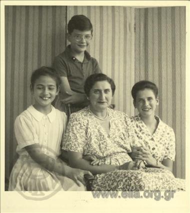 Despoina Tompazi with her three children, Alexandros, Ioanna and ...