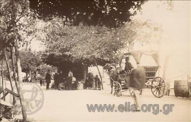 Scene of street life in a village near Therapeia.