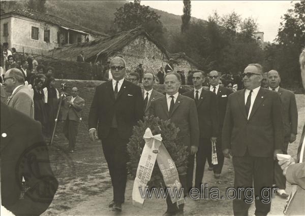 Wreath laying by the reservists of the war in Albania.