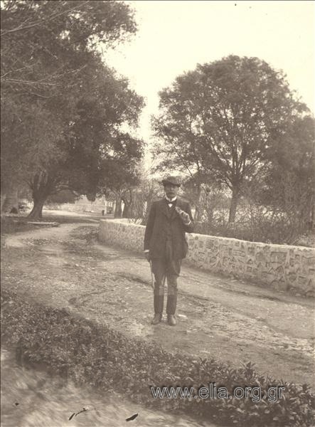 Man on a rural road on an outing