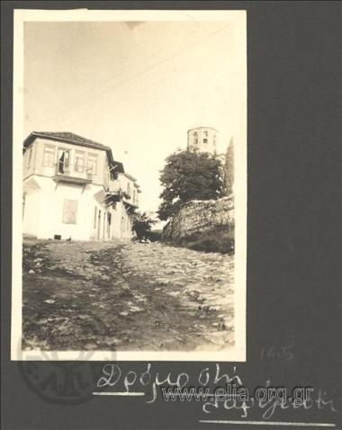 Street in Erissos. Journey to Mt. Athos