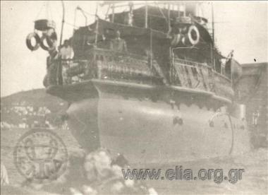 Themistoklis Sofoulis on board the French naval ship Bruix representing the Greek  partisan movement during the negotiations for a ceasefire at the end of the Italian -Turkish War