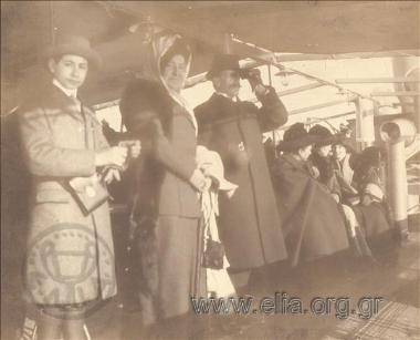 Middle class ladies on a ship to the front (?) - the Balkan War