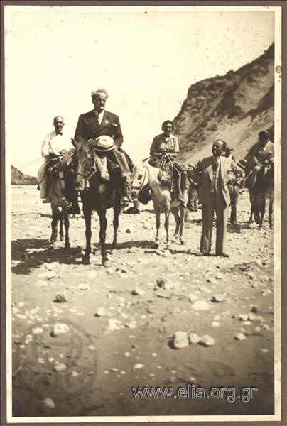 Konstantinos Kotzias on a donkey ride