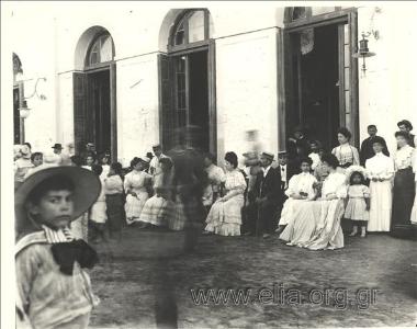 Family celebration, with members of the Veloudios family.