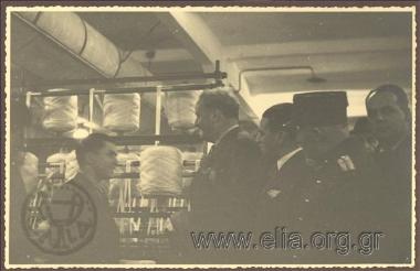 K. Kotzias at the spinning factory in Naousa on his Journey to Thessaloniki - Beroea - Naousa