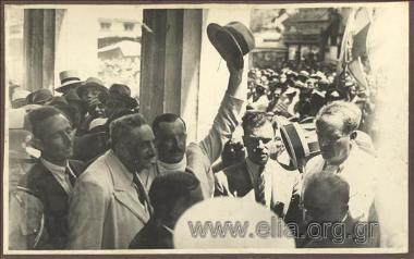 K. Kotzias and Theodoros Tourkovasilis at the inauguration ceremony of the Athens City Hall