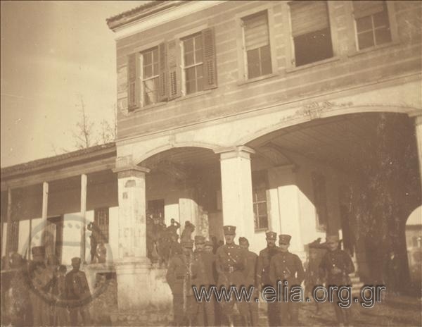 Greek  servicemen at the courtyard of the Prefecture Hall (?). Asia Minor Campaign