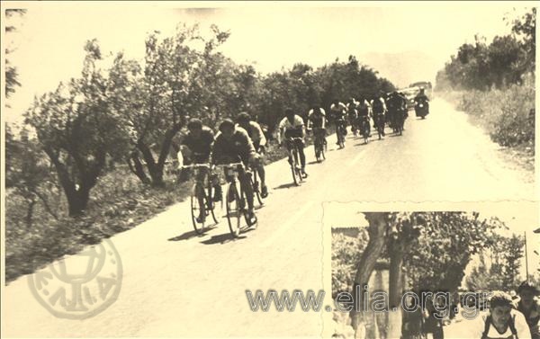 Cyclist races from Athens to Patras.
