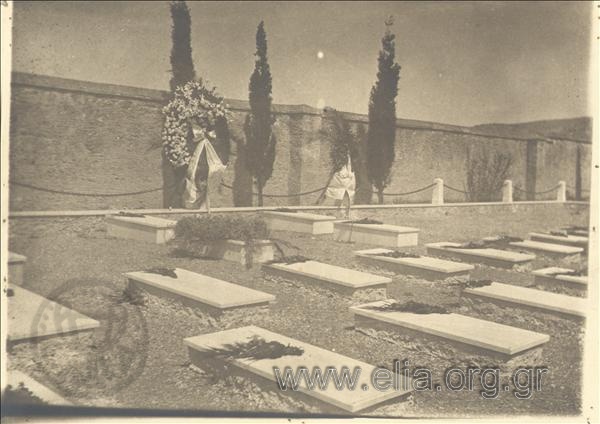 The graves of the French soldiers who were killed in the Hellenic-French encounter of November 18, 1916.