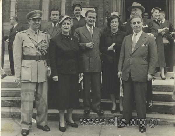 May 29. Greek s of the Diaspora outside the St. Sophia Orthodox Cathedral, after the doxology for the 500th anniversary of the fall of Constantinople. Spyros Kyprianou, who later became President of Cyprus, is discernible at the second line, at the back.