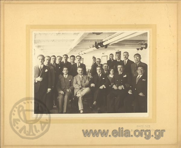 Commemorative photograph of the captain and shipowners of steamer Andros
