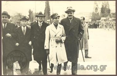 Mayor of Athens Kostas Kotzias with Town Councillors attending a war memorial service at the Tomb of the Uknown Soldier