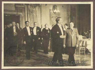 Reception at the Dresden Town Hall in honour of Mayor of Athens Kostas Kotzias. Beside him, Mayor of Dresden Zorner.