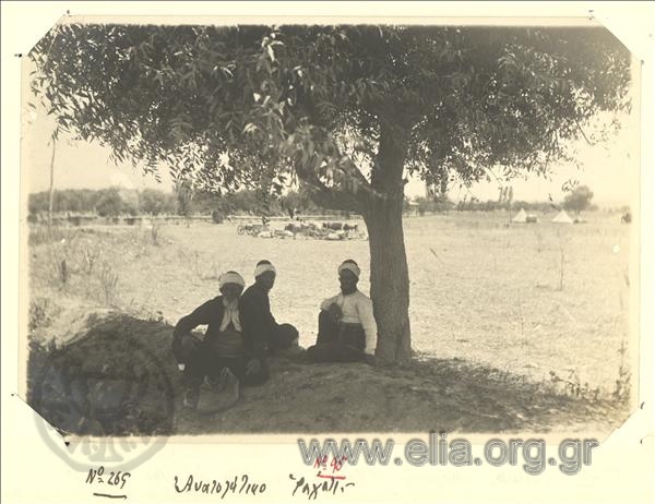Asia Minor campaign, Turkish paesants rest under a tree.