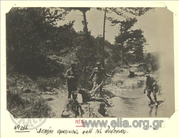 Asia Minor campaign,Greek  soldiers rest near a stream.