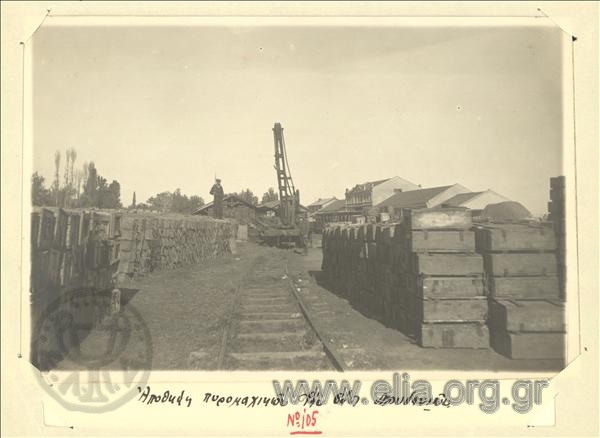 Asia Minor campaign, ammunition storage at the Moudania military base. A sailor at watch.
