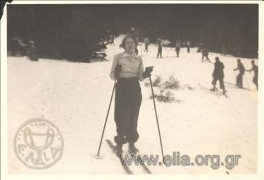 January. A young skier at Palaiochori