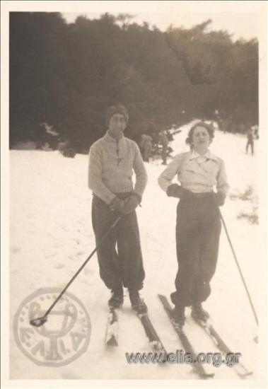 January. A couple of young skiers