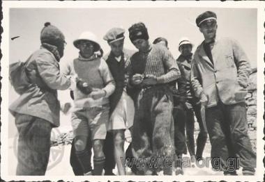 Easter on  the mountain. Company of mountaineers