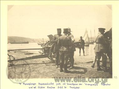 Asia Minor campaign, commander in chief Leonidas Papadopoulos with his aide, major general Theodoros Pangalos, and the French colonel Georgios  in Panormos.