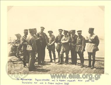 Asia Minor campaign, commander in chief Leonidas Paraskevopoulos with the English general Miln, their staff and the French colonel Georgios s in Panormos.