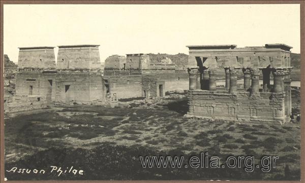 The temple on the island of Philae, near Assuan, at a time of drought