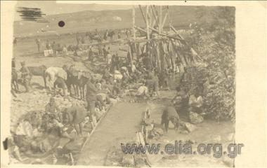 Μικρασιατική εκστρατεία, Έλληνες στρατιώτες εργάζονται στον ποταμό Πουρσάκ.