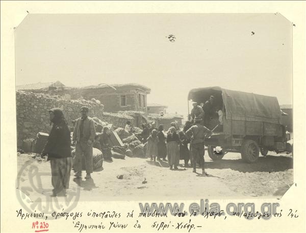 Asia Minor campaign, Armenians abandon their houses in Sivri Hisar and are led to the Greek  zone.