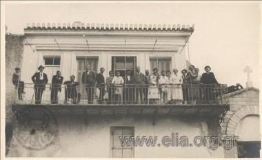 May 23. Excursionists on the balcony of the Kleistou Monastary.