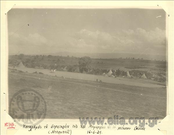 Asia Minor campaign, view of the barracks of the ΧΙΙΙ division headquarters at the Usak front, June 16