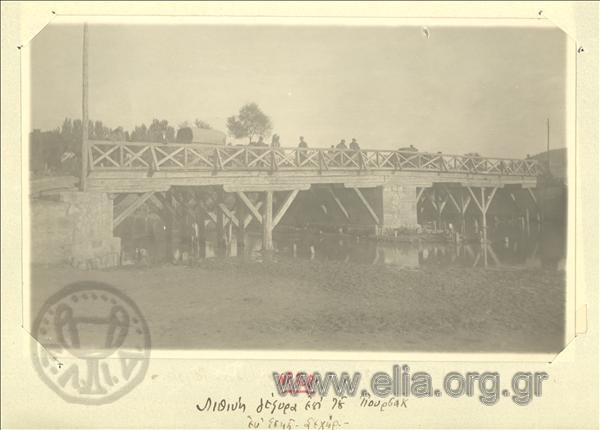 Asia Minor campaign, wooden bridge of the Pursak river at Eski Sehir .