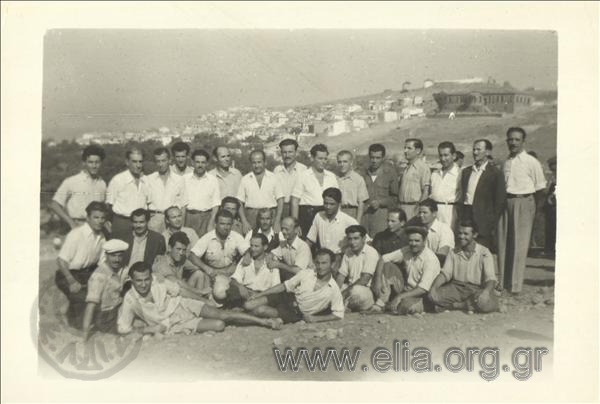 Exiles. Dimitris Fotiadis (standing, second from the left)