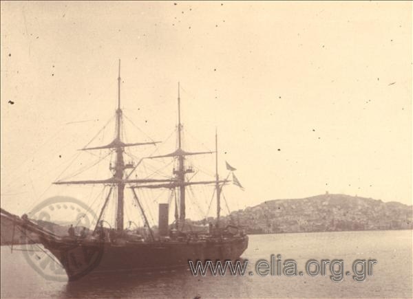 Greek  steam-assisted naval sailing ship