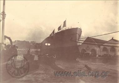 Launch of the French battleship 