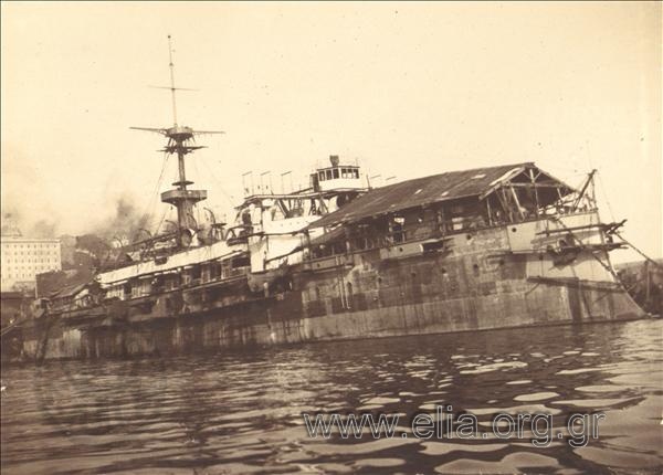The Turkish battleship 