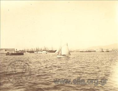 Small boats in harbour.