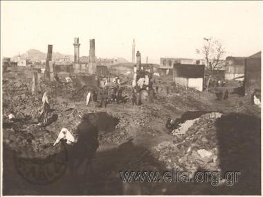 Asia Minor campaign: destroyed Turkish settlement.