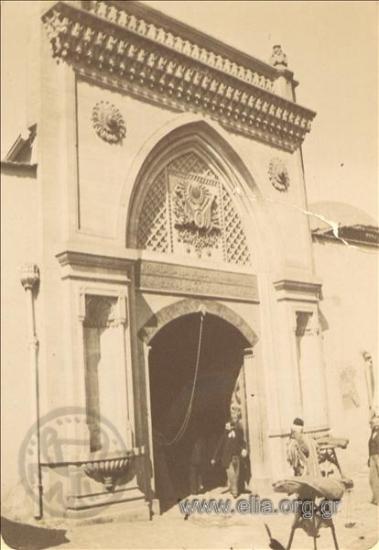 Archway over the entrance to a building
