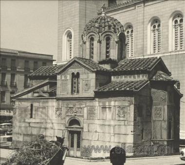 The church of Panagia Gorgoepikoos or St. Eleftherios and the Cathedral.