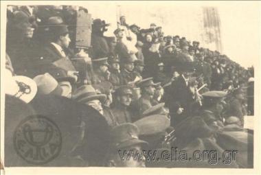 Snapshot from a mass demonstration in support of Democracy at the Temple of Olympian Zeus .