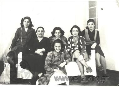 Elli Lampeti with her mother and sisters.