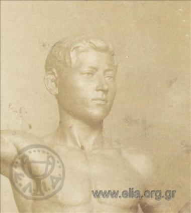 Finished clay model of a youth's statue by Kostas Dimitriadis