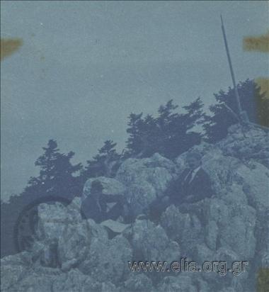 Excursionists  on a mountain