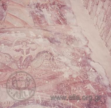 Τοιχογραφία στο ναό Αγίου Μηνά.