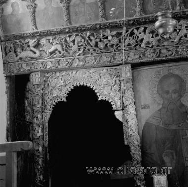 Ναός Αγίου Νικολάου, λεπτομέρεια του τέμπλου.