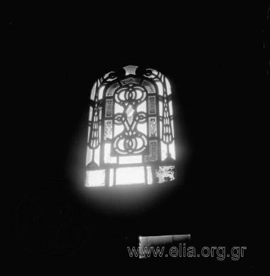 Αρχοντικό Νερατζόπουλου-Σαχίνη: φεγγίτης σε δωμάτιο του β' ορόφου.