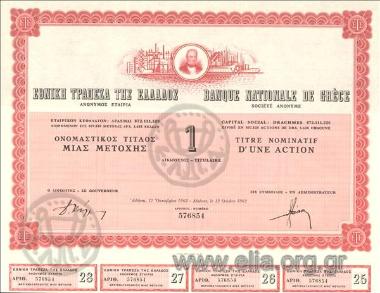 National Bank of Greece, 1 stock